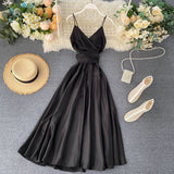 Stylish v neck backless dress summer dress HZ1022