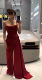 Stunning Mermaid Red Slit Prom Dress Birthday Outfits HZ1022