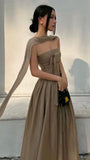 Simple Strapless Wedding Guest Dress Prom Dresses Birthday Outfits HZ1022