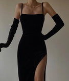 Modest Mermaid Black Straps Prom Dresses 22th Birthday Outfit HZ1022