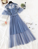 Cute A Line Tulle Lace Applique Dress Summer Dress HZ1022