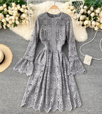 A Line Lace Long Sleeve Dress Fashion Dress HZ1022