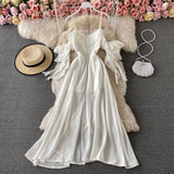 Cute Chiffon White Dress Fashion Dress HZ1022