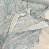 Sweet Blue And White Gradient A-line Halter Neck Chiffon Long Prom Dress Evening Dress HZ1022