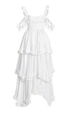 Sexy A line Straps Ruffles Floor Length Chiffon White Prom Dress HZ1022