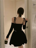 chic a line black velvet homecoming dress 16th birthday outfits HZ1022