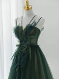 Forest Style Emerald Green Beading Tulle Dress, Prom Dress Fairy,Evening Gown Graduation Party Dress HZ1022