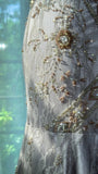 Vintage Silver-grey Mermaid Backless Beaded Lace Long Prom Dress Evening Dress HZ1022