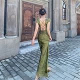 French Cottagecore Dress,Wedding Guest Dress Prom Dresses Birthday Outfits HZ1022