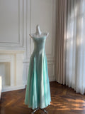 Sweet A-line Strap Chiffon Long Prom Dress Evening Dress HZ1022
