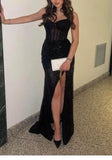 Modest Mermaid Black Prom Dresses 21th Birthday Outfits HZ1022
