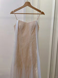 Elegant A-line Strap Pearl Tulle Long Prom Dress Evening Dress HZ1022