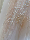 Elegant A-line Strap Pearl Tulle Long Prom Dress Evening Dress HZ1022