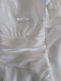 Elegant And Simple White Bud Square Neck Suspender Satin Prom Dress Evening Dress Bridesmaid Dress HZ1022