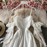 Cute Chiffon White Dress Fashion Dress HZ1022