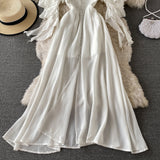 Cute Chiffon White Dress Fashion Dress HZ1022