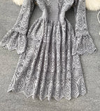 A Line Lace Long Sleeve Dress Fashion Dress HZ1022