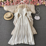 Cute Chiffon White Dress Fashion Dress HZ1022
