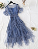 Girl Summer Dress A Line Tulle Dress With Sequins HZ1022