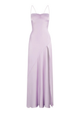Sexy Mermaid Straps Lilac Slit Long Prom Dress HZ1022