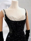 Beautiful Mermaid Straps Slit Burgundy Long Prom Dress HZ1022