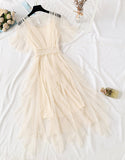 Girl Summer Dress A Line Tulle Dress With Sequins HZ1022