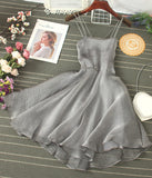 Cute Tulle Backless Short Dress Mini Dress HZ1022