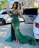 Modest Mermaid Black Girl Sequin Prom Dresses 22th Birthday Outfits HZ1022