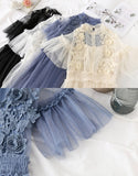 Cute A Line Tulle Lace Applique Dress Summer Dress HZ1022