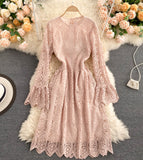 A Line Lace Long Sleeve Dress Fashion Dress HZ1022