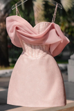 Simple Sheath Straps Pink Homecoming Dresses 16th Birthday Outfits HZ1022