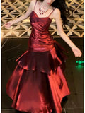 Pretty Mermaid Spaghetti Straps Olive Green Long Prom Dresses Evening Gowns HZ1022