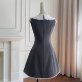 Qtevry Purchase Price] Lace Round Collar Age Conservative Belly-Covered Dress With Skinny Girl Bow Dress 69242