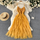 A line spaghetti straps dress women's dress HZ1022