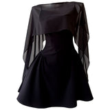 Black And White Dress Body Sexy Temperament Waist Sling Skirt Mesh Two Sets Of Women 69619 + 69661