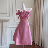 Qtevry Love Wind Three-Dimensional Flower Dress Small Age Reduction Short Dress Girl Slim Thin Belt Sling Skirt 68622