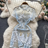 Sexy Short Sleeves Tight Summer Women Dress HZ1022