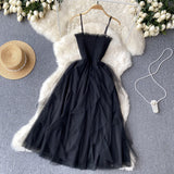 Cute A line Sleeveless Tulle Dress Beach Summer Holiday Dress HZ1022