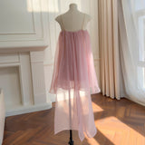 French Temperament Sling Tset-Soon Dress Three-Dimensional Embroidered Squint Fairy Tau Ceremony Ponbo Skirt 69541