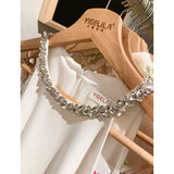 Qtevry Price] Lila White Temperament Hanging Neck Sleeveless High-Rise Thin Temperament Dress Dress 67430