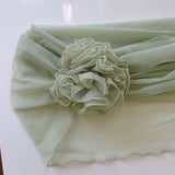 Qtevry Ear With Breast-Comb Dressing Dress French Girl Exquisite Three-Dimensional Flower Dress Mesh Dress 69488