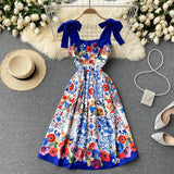 Vintage Straps Cute Summer Boho Dress Women Holiday Dress HZ1022