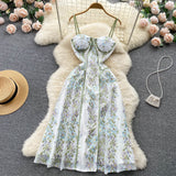 Sexy A line Spaghetti Straps Flower Dress Women Evening Dress HZ1022
