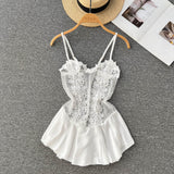 Sexy Spaghetti Straps Summer Short Lace Dress Women Holiday Dress HZ1022
