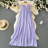 Simple Scoop Summer Beach Dress Women Holiday Dress HZ1022