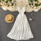 Sexy Spaghetti Straps Backless Lace White Dress Summer Women Holiday Dress HZ1022