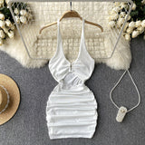 Sexy Sheath Sleeveless Black Short Summer Holiday Dress HZ1022