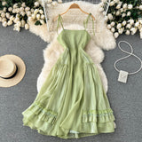 Cute A line Sleeveless Backless Mint Green Summer Holiday Dress HZ1022