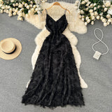 Cute A line Sleeveless Tassel Dress Beach Summer Holiday Dress HZ1022
