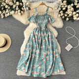 Sexy Straps Summer Dress Women Floral Holiday Dress HZ1022